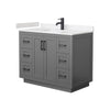 Custom image for Dark Gray with Matte Black Trim / Carrara Cultured Marble / No Mirror
