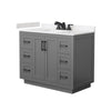 Custom image for Dark Gray with Matte Black Trim / Carrara Cultured Marble / No Mirror