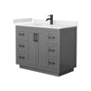 Custom image for Dark Gray with Matte Black Trim / White Cultured Marble / No Mirror