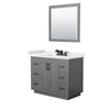 Custom image for Dark Gray with Matte Black Trim / White Cultured Marble / 34