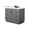 Custom image for Dark Gray with Matte Black Trim / White Cultured Marble / No Mirror