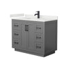 Custom image for Dark Gray with Matte Black Trim / White Quartz / No Mirror
