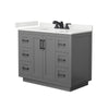Custom image for Dark Gray with Matte Black Trim / White Quartz / No Mirror