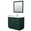 Custom image for Green with Brushed Gold Trim / Carrara Cultured Marble / 34