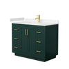 Custom image for Green with Brushed Gold Trim / Carrara Cultured Marble / No Mirror