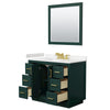 Custom image for Green with Brushed Gold Trim / Carrara Cultured Marble / 34