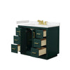 Custom image for Green with Brushed Gold Trim / Carrara Cultured Marble / No Mirror