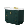 Custom image for Green with Brushed Gold Trim / Carrara Cultured Marble / No Mirror