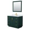 Custom image for Green with Brushed Gold Trim / White Carrara Marble / 34