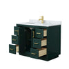 Custom image for Green with Brushed Gold Trim / White Carrara Marble / No Mirror