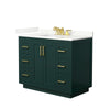 Custom image for Green with Brushed Gold Trim / Giotto Quartz / No Mirror