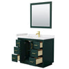 Custom image for Green with Brushed Gold Trim / White Cultured Marble / 34