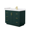 Custom image for Green with Brushed Gold Trim / White Cultured Marble / No Mirror