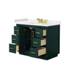 Custom image for Green with Brushed Gold Trim / White Cultured Marble / No Mirror