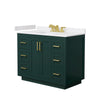 Custom image for Green with Brushed Gold Trim / White Cultured Marble / No Mirror
