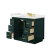 Custom image for Green with Brushed Gold Trim / White Quartz / No Mirror