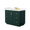 Custom image for Green with Brushed Gold Trim / White Quartz / No Mirror
