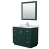 Custom image for Green with Brushed Nickel Trim / White Carrara Marble / 34
