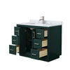 Custom image for Green with Brushed Nickel Trim / White Carrara Marble / No Mirror