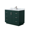 Custom image for Green with Brushed Nickel Trim / White Carrara Marble / No Mirror