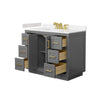 Custom image for Dark Gray with Brushed Gold Trim / Carrara Cultured Marble / No Mirror