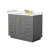 Custom image for Dark Gray with Brushed Gold Trim / Carrara Cultured Marble / No Mirror