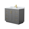 Custom image for Dark Gray with Brushed Gold Trim / White Carrara Marble / No Mirror