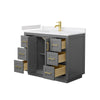 Custom image for Dark Gray with Brushed Gold Trim / White Cultured Marble / No Mirror