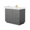 Custom image for Dark Gray with Brushed Gold Trim / White Cultured Marble / No Mirror