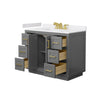Custom image for Dark Gray with Brushed Gold Trim / White Cultured Marble / No Mirror