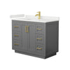 Custom image for Dark Gray with Brushed Gold Trim / White Quartz / No Mirror