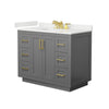 Custom image for Dark Gray with Brushed Gold Trim / White Quartz / No Mirror