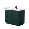 Custom image for Green with Matte Black Trim / Carrara Cultured Marble / No Mirror
