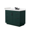 Custom image for Green with Matte Black Trim / Carrara Cultured Marble / No Mirror