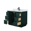 Custom image for Green with Matte Black Trim / White Carrara Marble / No Mirror