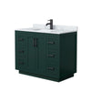 Custom image for Green with Matte Black Trim / White Carrara Marble / No Mirror
