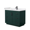 Custom image for Green with Matte Black Trim / White Cultured Marble / No Mirror
