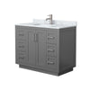 Custom image for Dark Gray with Brushed Nickel Trim / White Carrara Marble / No Mirror