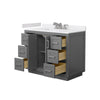 Custom image for Dark Gray with Brushed Nickel Trim / White Cultured Marble / No Mirror
