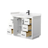 Custom image for White with Matte Black Trim / Carrara Cultured Marble / No Mirror