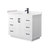 Custom image for White with Matte Black Trim / Carrara Cultured Marble / No Mirror