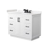 Custom image for White with Matte Black Trim / Carrara Cultured Marble / No Mirror