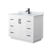 Custom image for White with Matte Black Trim / White Carrara Marble / No Mirror