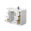 Custom image for White with Matte Black Trim / White Cultured Marble / No Mirror