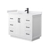 Custom image for White with Matte Black Trim / White Cultured Marble / No Mirror