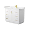 Custom image for White with Brushed Gold Trim / Carrara Cultured Marble / No Mirror