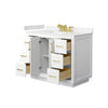 Custom image for White with Brushed Gold Trim / Carrara Cultured Marble / No Mirror