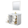 Custom image for White with Brushed Gold Trim / White Carrara Marble / 34