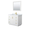 Custom image for White with Brushed Gold Trim / White Carrara Marble / 34