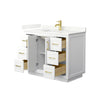 Custom image for White with Brushed Gold Trim / Giotto Quartz / No Mirror